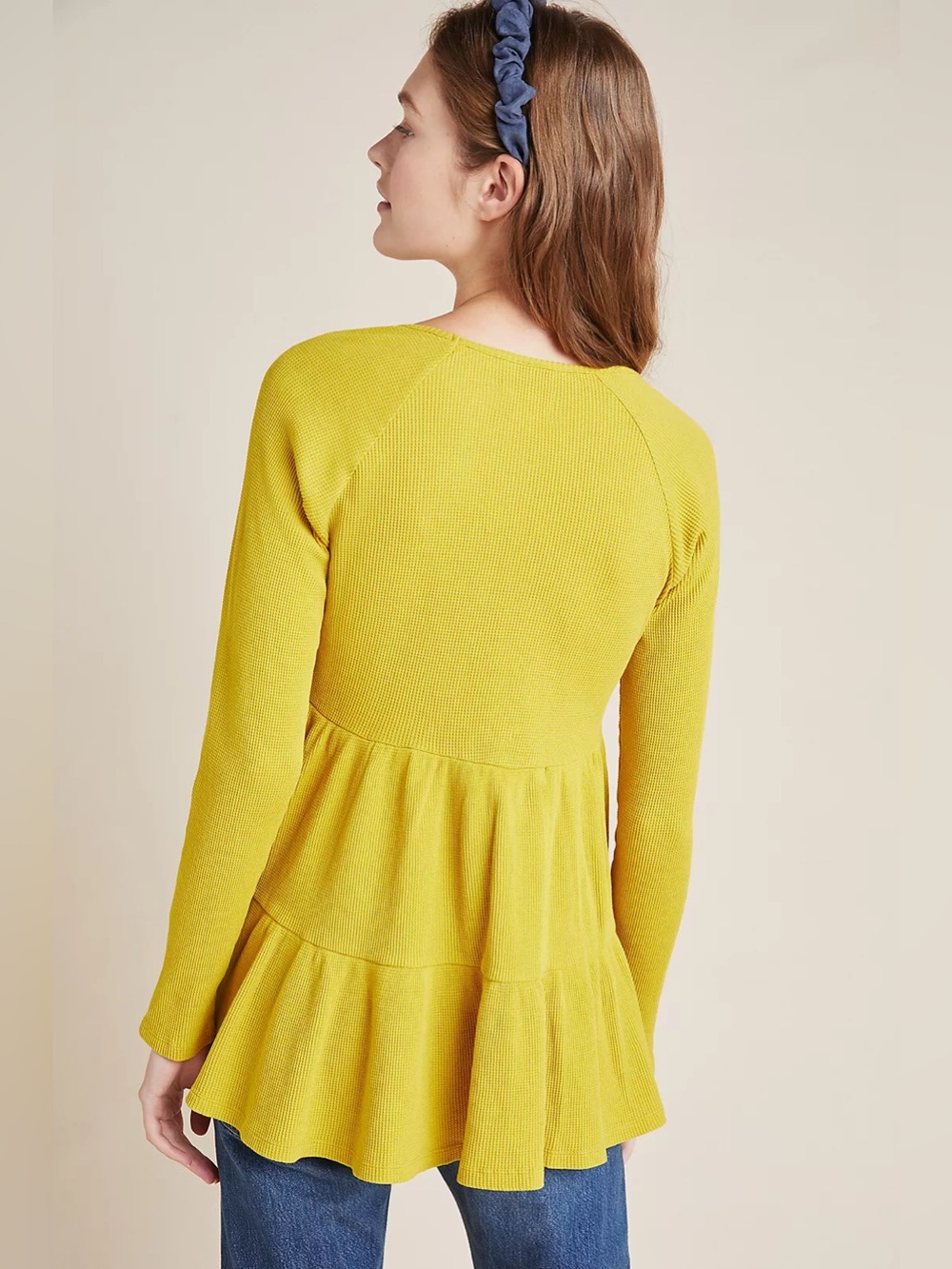 NWT Anthropologie Maeve Maeve Samina Thermal Babydoll Top Size Medium - Picture 2 of 10
